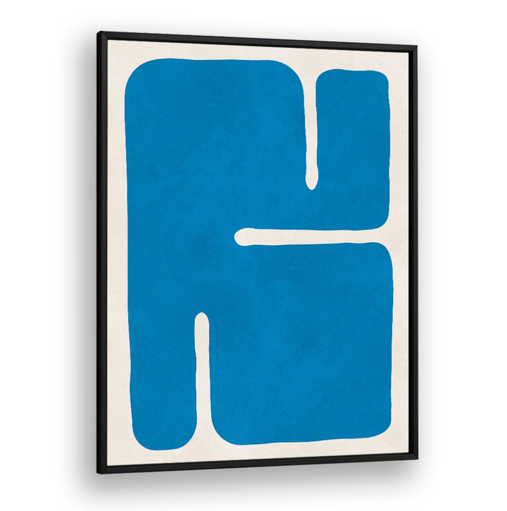 Vibrant blue ORGANIC VI, GEOMETRIC ART PRINTS in a modern frame, perfect for eco-friendly decor. Transform your space!