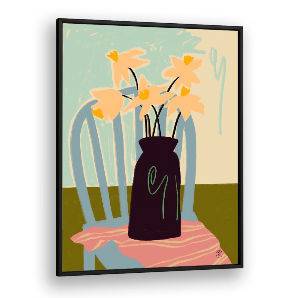Bright and cheerful DAFFODILS, VIBRANT art print adds elegance to any space, boosting your decor with lively colors.