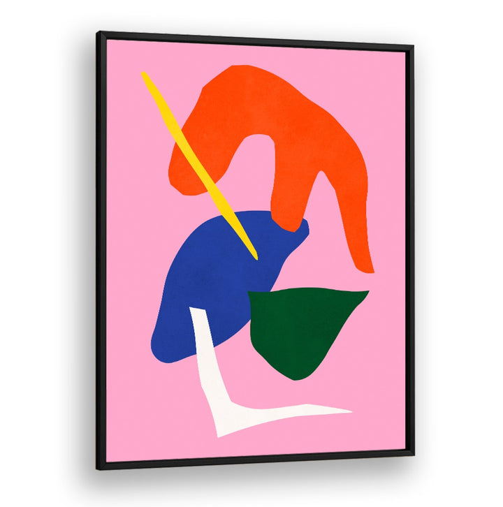 Colorful abstract design featuring bold shapes in pink background, showcasing EXPRESSIVE XII, GEOMETRIC ART PRINTS.