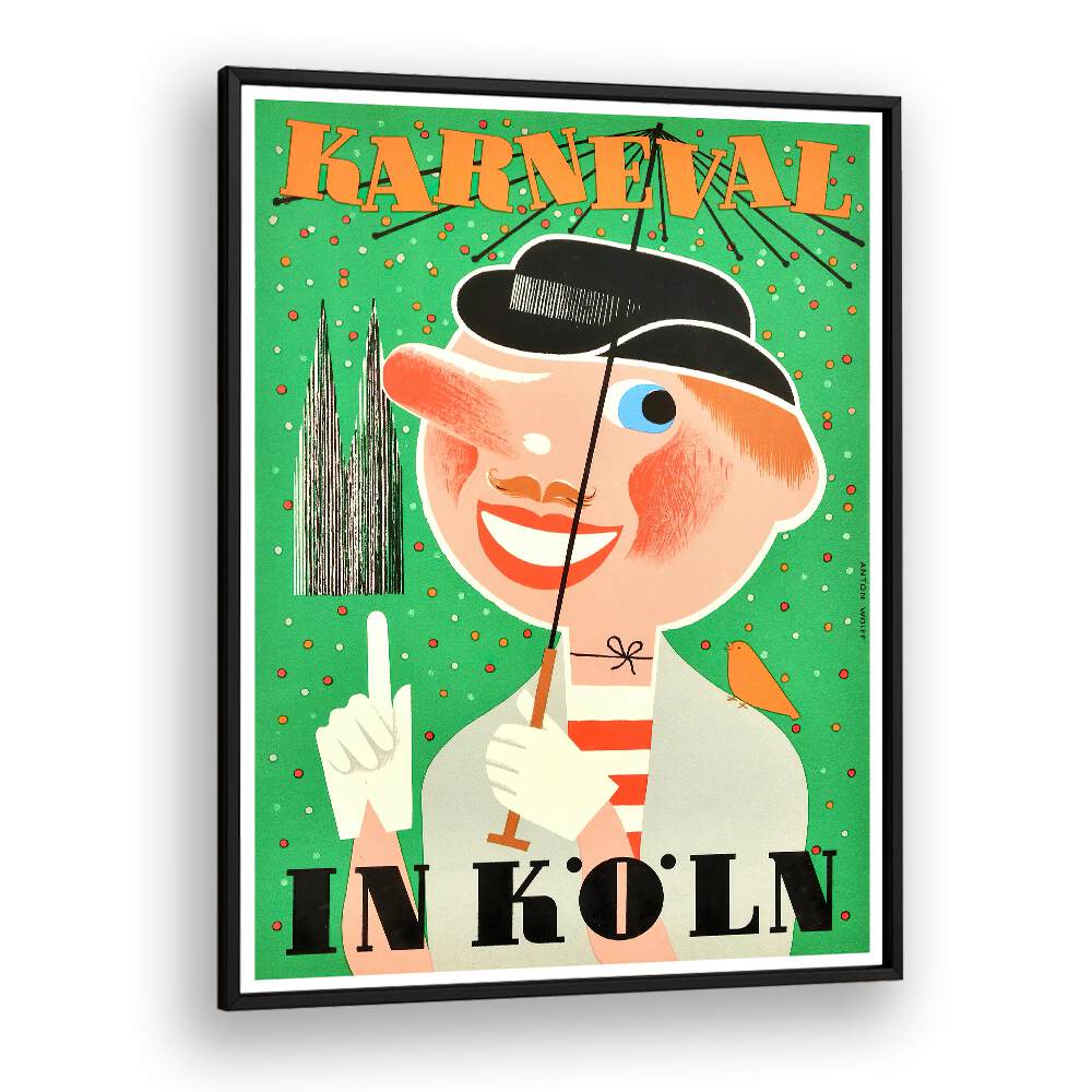 KARNEVAL Vintage Travel Posters showcase a cheerful design, perfect for adding vintage charm to your space.