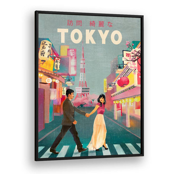 Explore vibrant streets and culture in this TOKYO JAPAN, TRAVEL POSTERS artwork, perfect for any travel enthusiast.