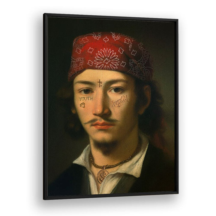 Urban artistry shines in the LATIN GANG, ALTERED ART PRINTS by Dikhotomy, featuring a striking portrait.