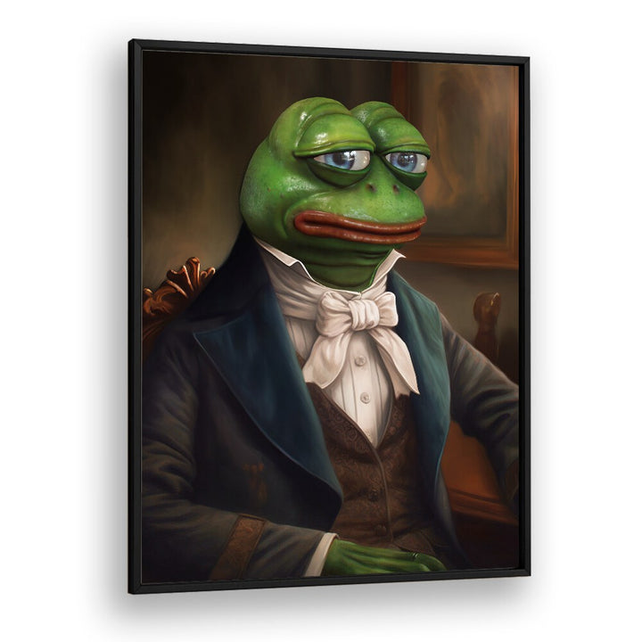 SIR PEPE, ALTERED ART PRINTS from DIKHOTOMY adds a humorous touch to your space with unique artistic flair.