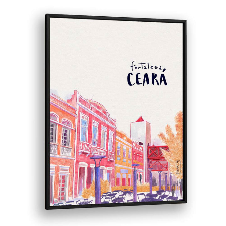 Colorful FORTALEZA, TRAVEL POSTERS featuring vibrant architecture, capturing the charm of this Brazilian city.