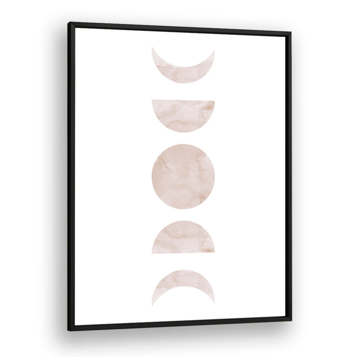 Stunning WATERCOLOR III, BOHO ART PAINTINGS showcase modern abstract design with soft circles and moon shapes.