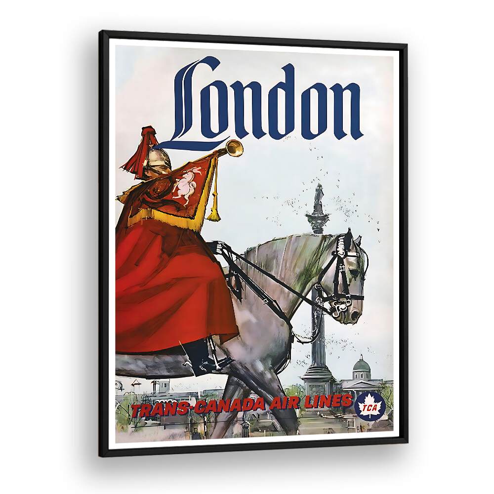LONDON I, VINTAGE TRAVEL POSTERS showcase retro charm with iconic London imagery for a nostalgic decor touch.