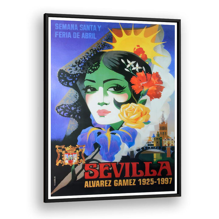 Colorful SEVILLA, VINTAGE TRAVEL POSTERS showcasing the charm of Spain's iconic city, perfect for any living space.