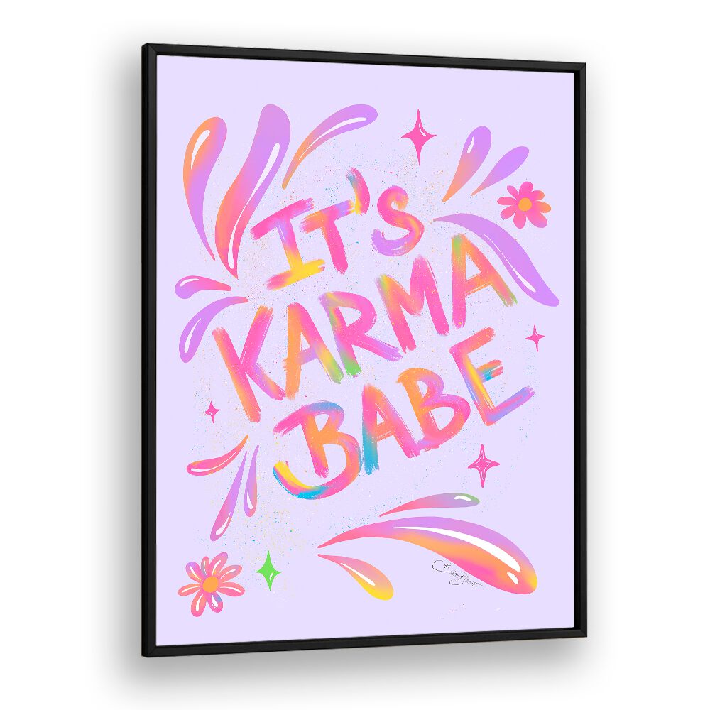 Colorful KARMA BABE, FASHION POSTERS by Baroo Bloom add inspiration and style to your living space decor.