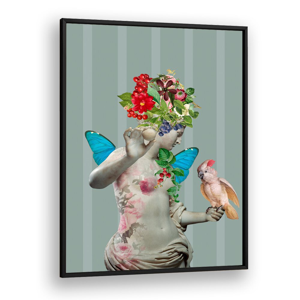 Stunning DELICATE WOMEN VII, ALTERED ART PRINTS by Andrea Haase, showcasing femininity and resilience with vibrant details.