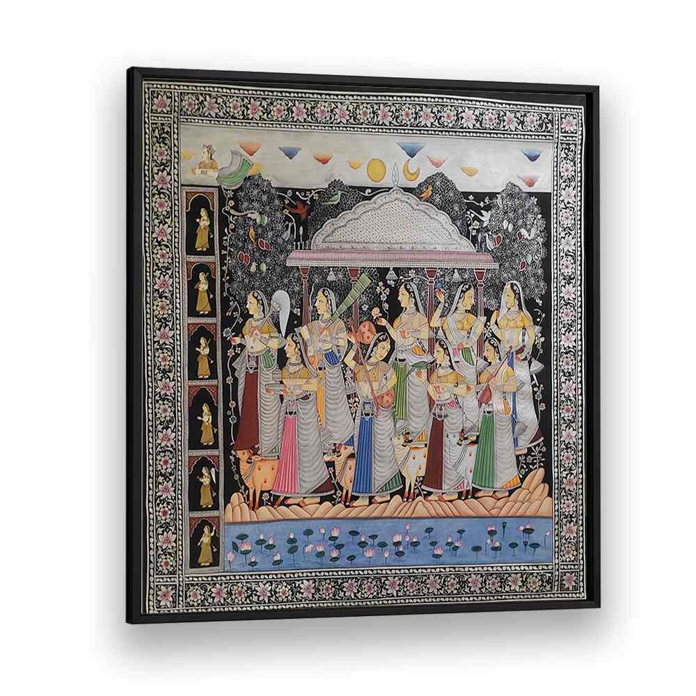 Stunning KRISHNA GOPIKA , INDIAN ART PAINTINGS showcasing the enchanting bond of Krishna and Gopika, perfect for decor.