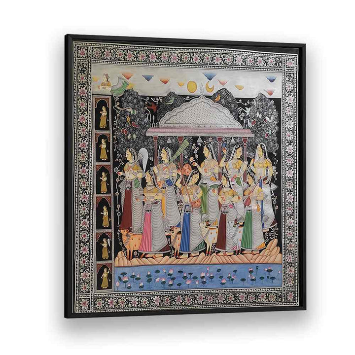 Stunning KRISHNA GOPIKA , INDIAN ART PAINTINGS showcasing the enchanting bond of Krishna and Gopika, perfect for decor.