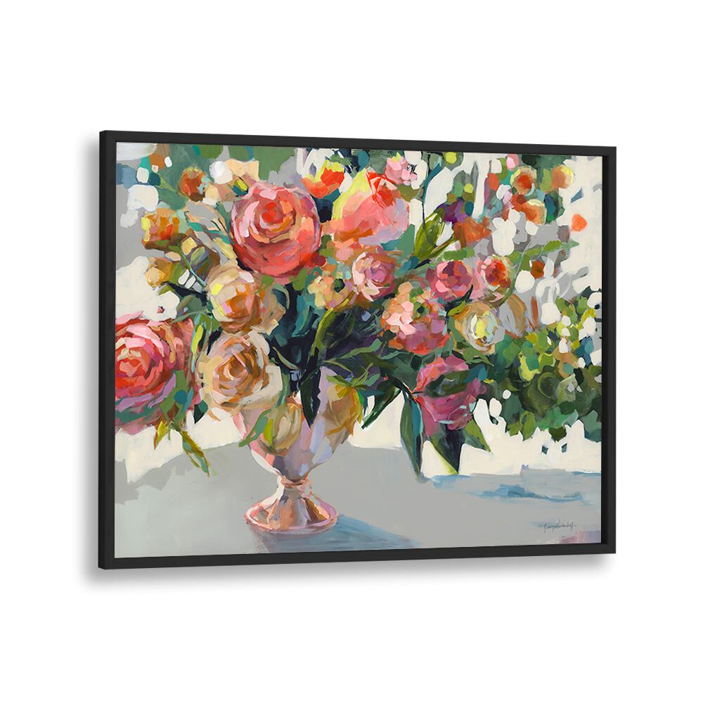 Vibrant ROSES, FLORAL FLOWER PAINTINGS in a stylish vase, perfect for enhancing any space with color and elegance.