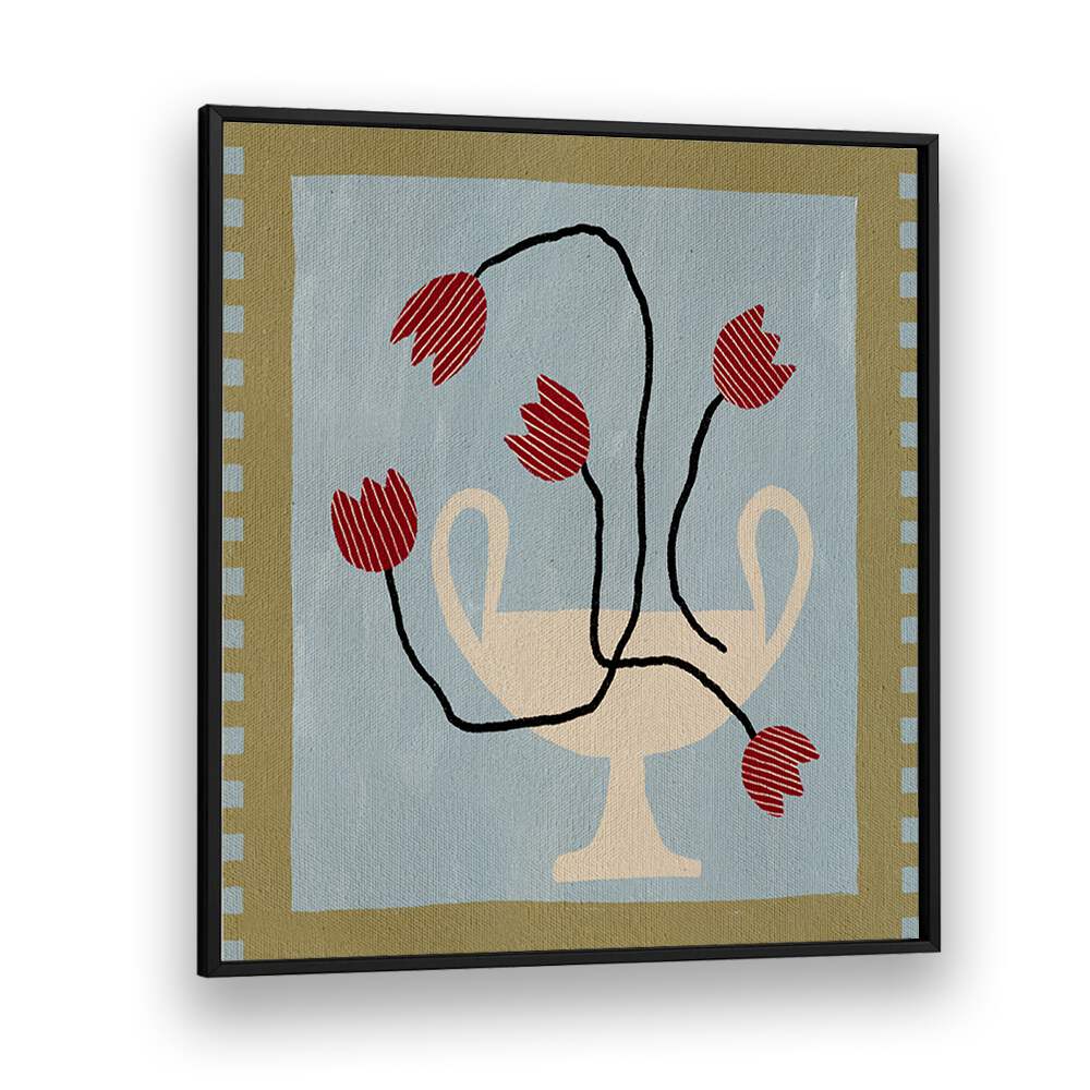 Vibrant red blooms in a vase featured in OUT OF VASE BLOOMS VI, FLORAL FLOWER PAINTINGS for elegant home decor.