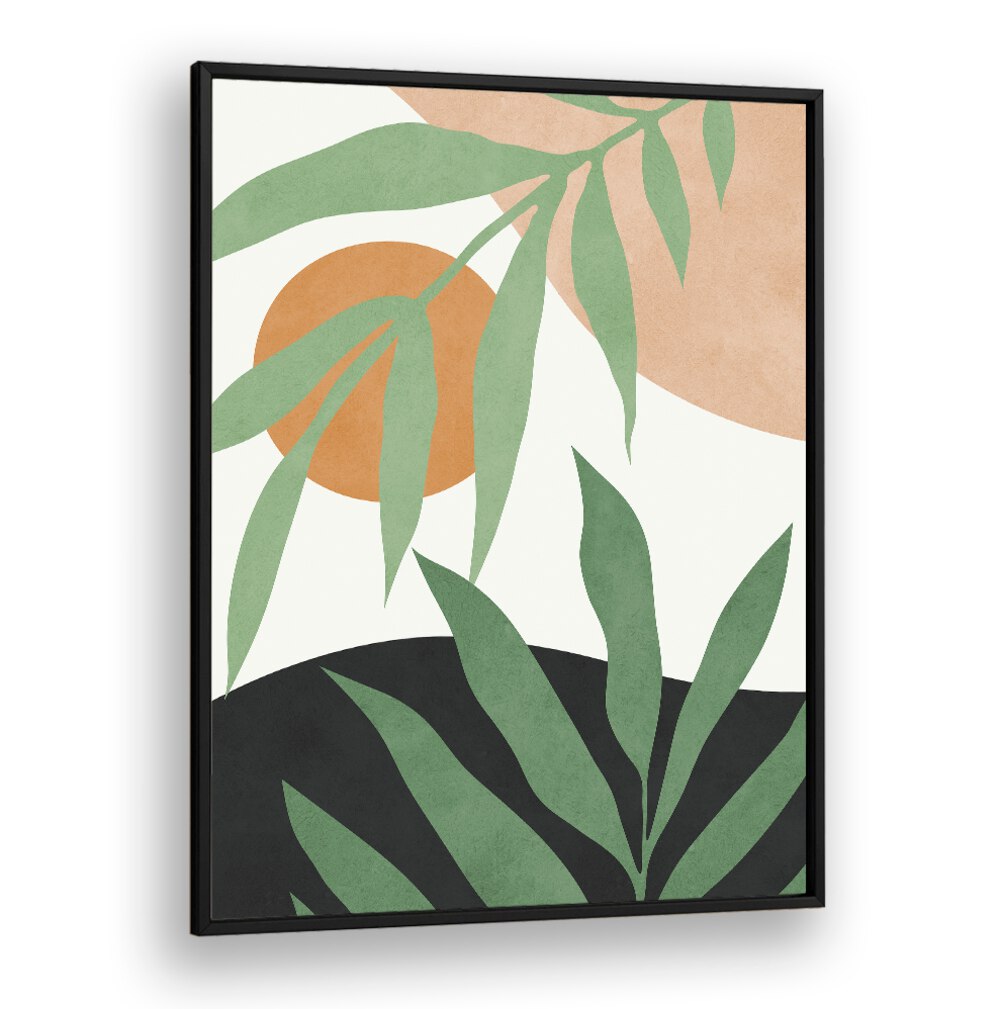 Vibrant TROPICAL IV, BOHO ART PAINTINGS showcasing lush leaves and warm colors, perfect for any home decor.