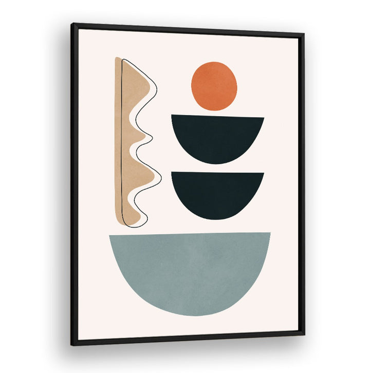 Modern SEMICIRCLES V, BOHO ART PAINTINGS feature geometric shapes in calming colors, perfect for contemporary decor.