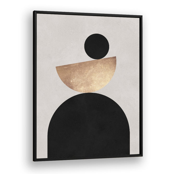Stylish LINES AND CIRCLES XXIII, GEOMETRIC ART PRINTS featuring black and gold elements, perfect for modern decor.