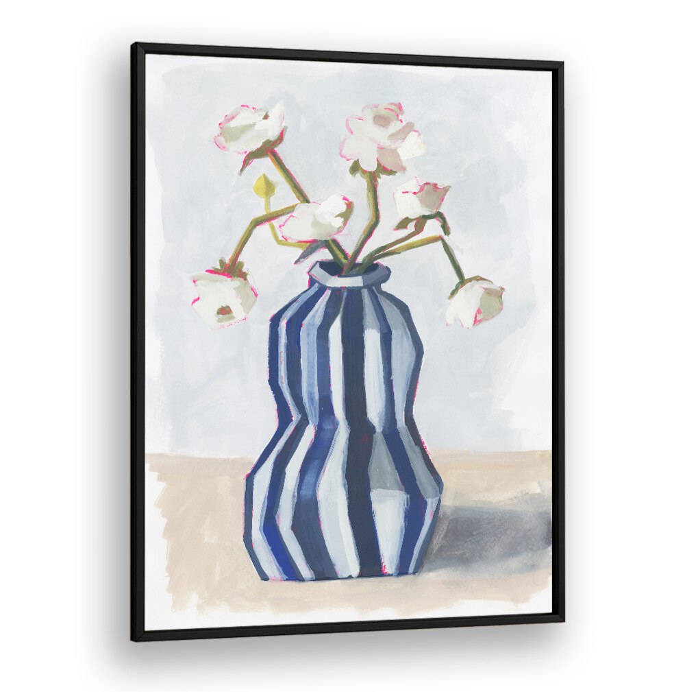 Elevate your decor with FLOWERS IN A STRIPED VASE II, adding elegance and sophistication to any room.