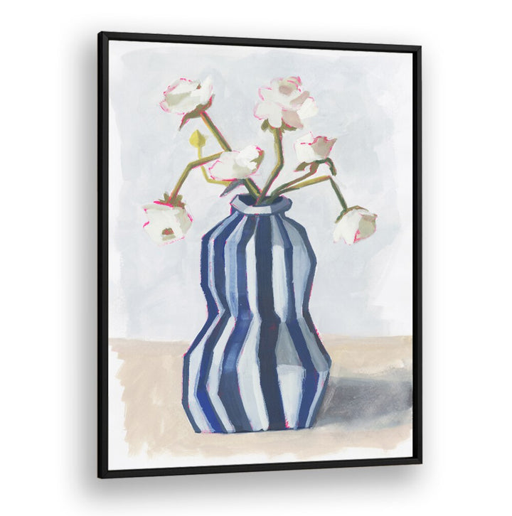 Elevate your decor with FLOWERS IN A STRIPED VASE II, adding elegance and sophistication to any room.
