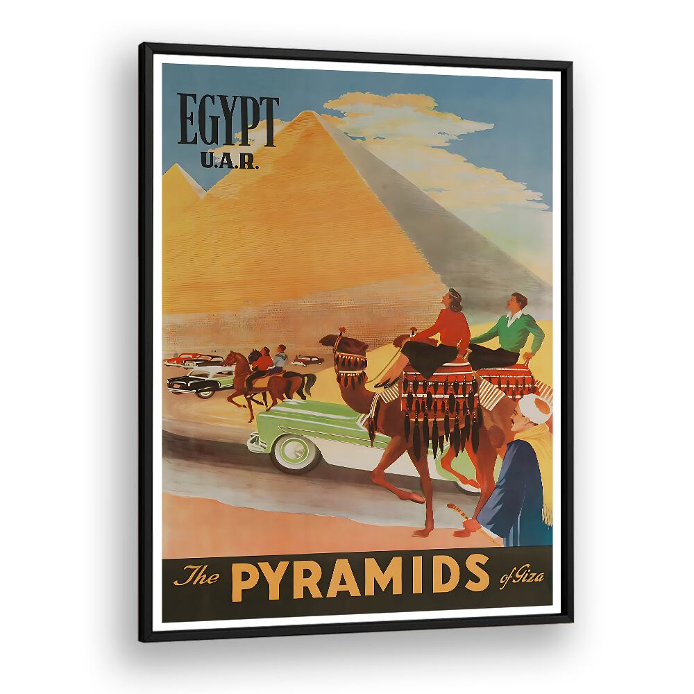 Explore the allure of ancient Egypt with EGYPT I, VINTAGE TRAVEL POSTERS, showcasing the Pyramids of Giza.