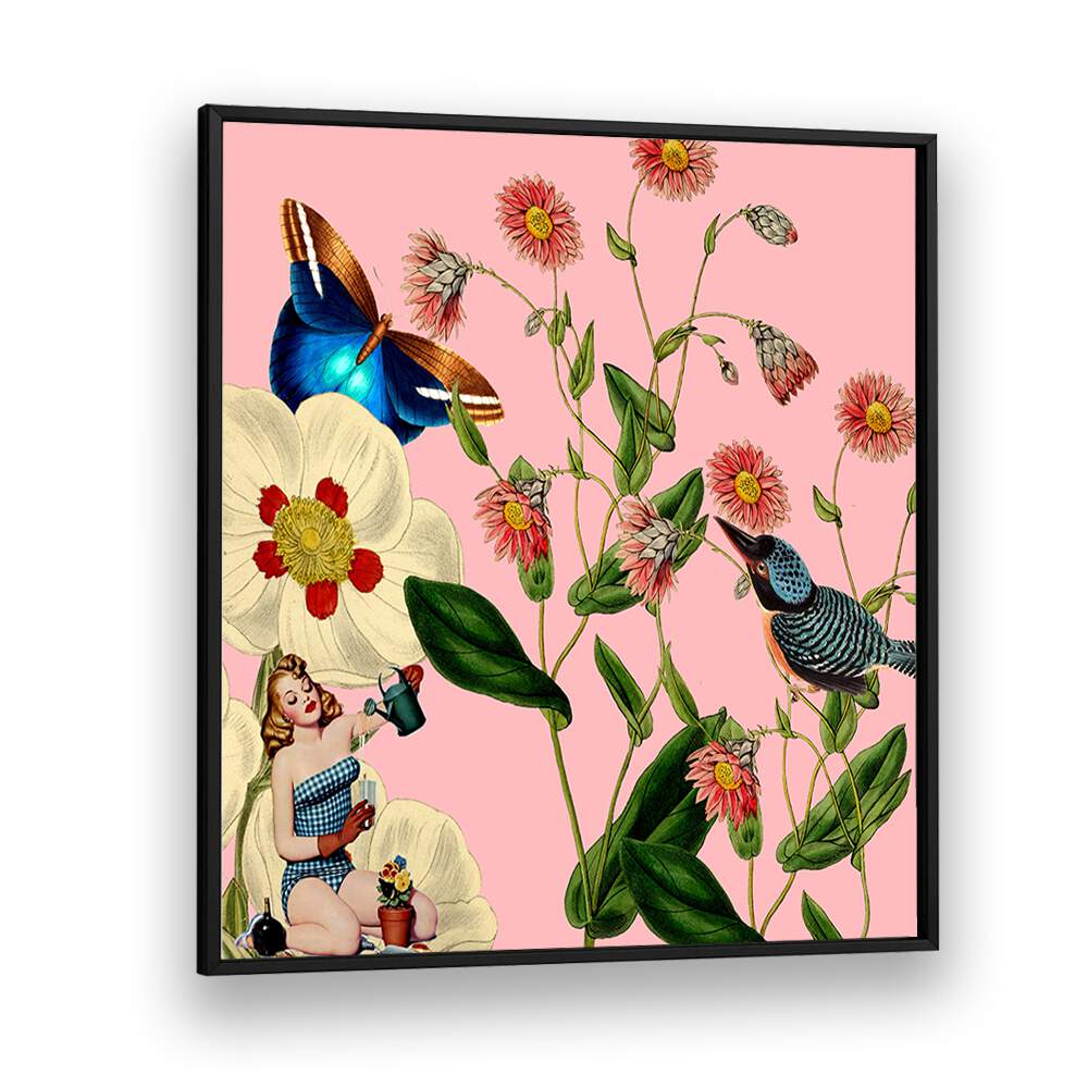 Vibrant BIG FLOWER DREAM, FLORAL FLOWER PAINTINGS showcasing colorful blooms and whimsical elements for a lively decor.