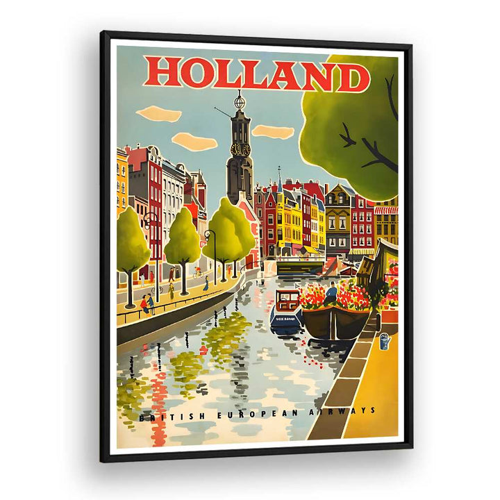 HOLLAND I, VINTAGE TRAVEL POSTERS showcase the picturesque canals and charming architecture of the Netherlands.