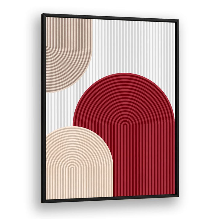 Bright red and beige curves in SEMICIRCLES IV, GEOMETRIC ART PRINTS, perfect for modern decor and creative projects.