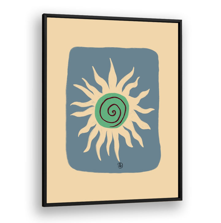 Bright BLUE SUN, VIBRANT art print adds energy and color, perfect for transforming any living space with creativity.