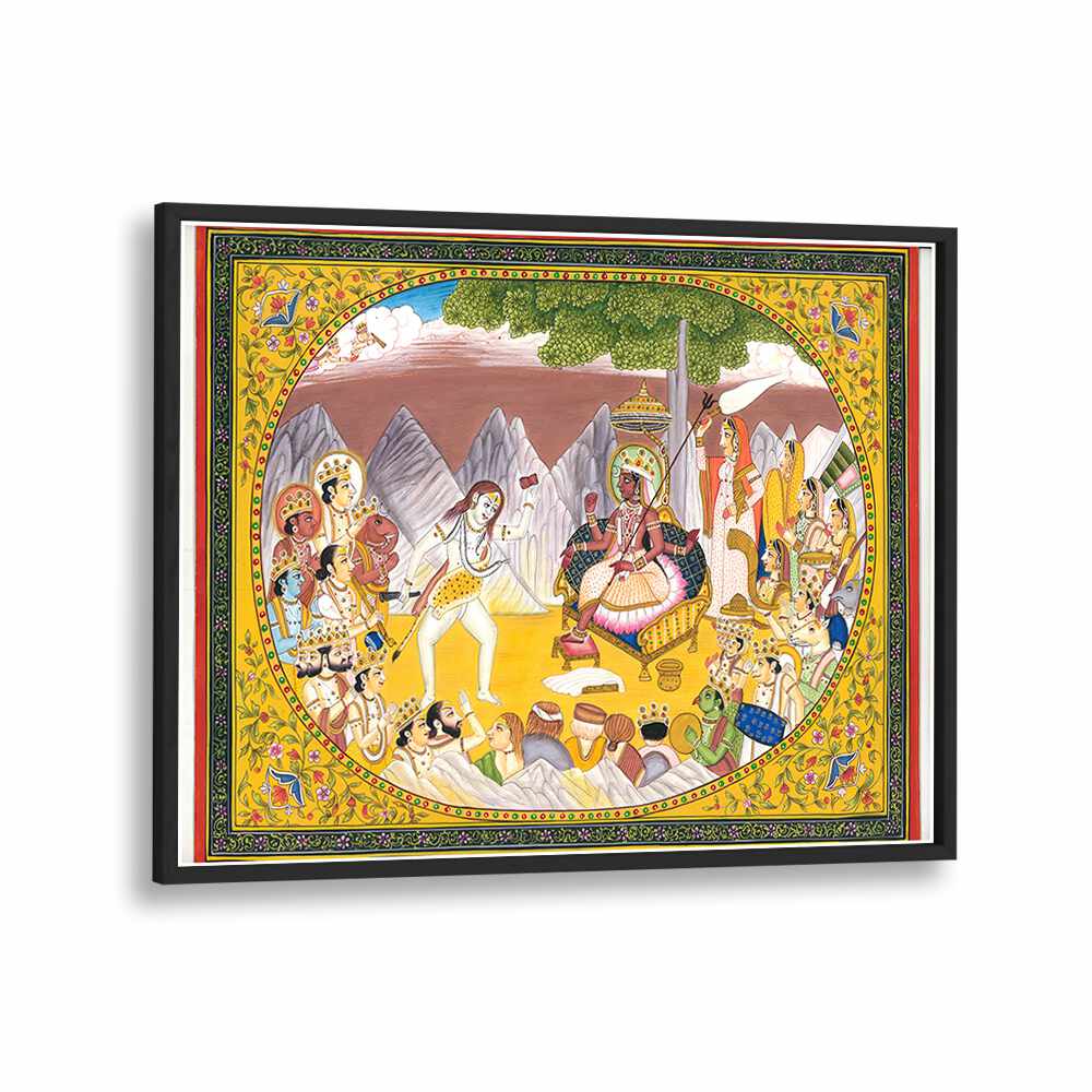 Vibrant SHIVA AND KALI, INDIAN ART PAINTINGS showcasing divine energy and intricate artistry for your home decor.
