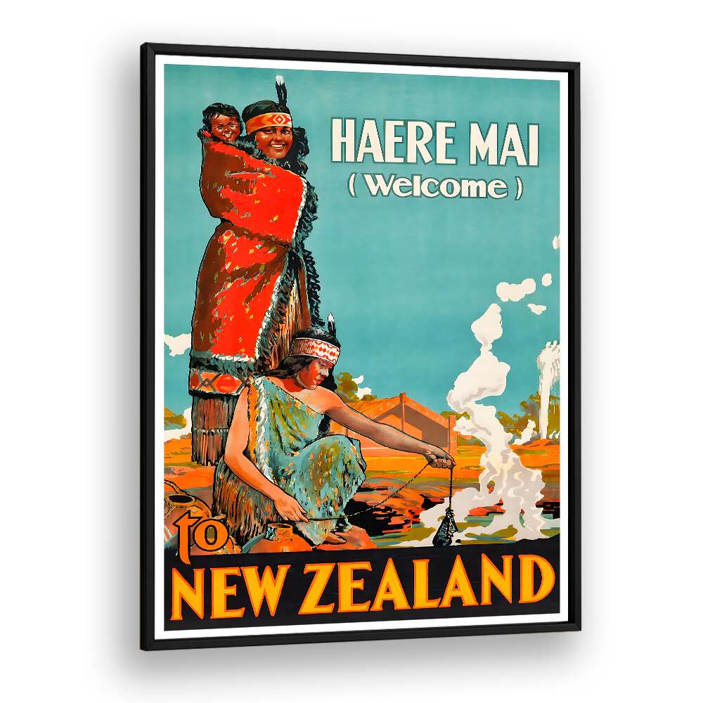 Explore the charm of NEW ZEALAND V, VINTAGE TRAVEL POSTERS featuring vibrant Maori culture and stunning landscapes.