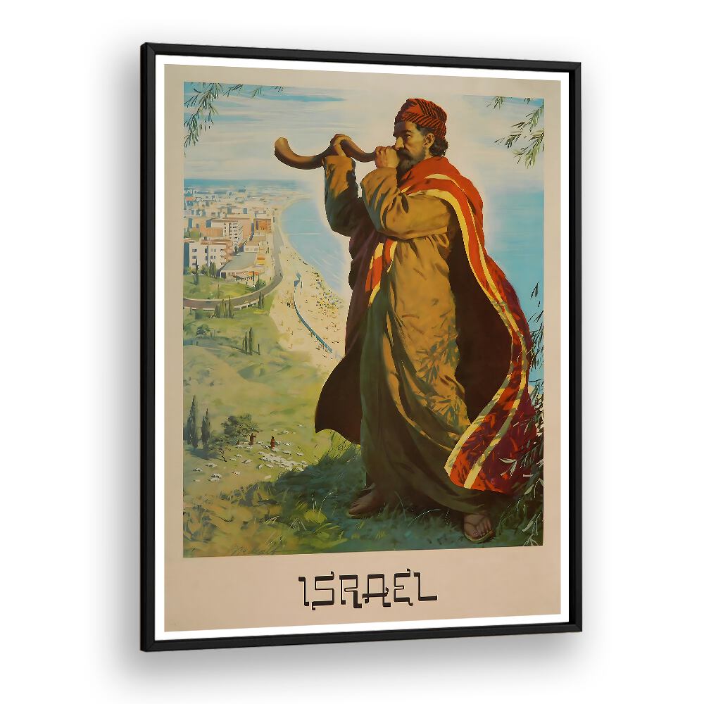 Vintage travel poster showcasing Israel's beauty, part of our ISRAEL, VINTAGE TRAVEL POSTERS collection.