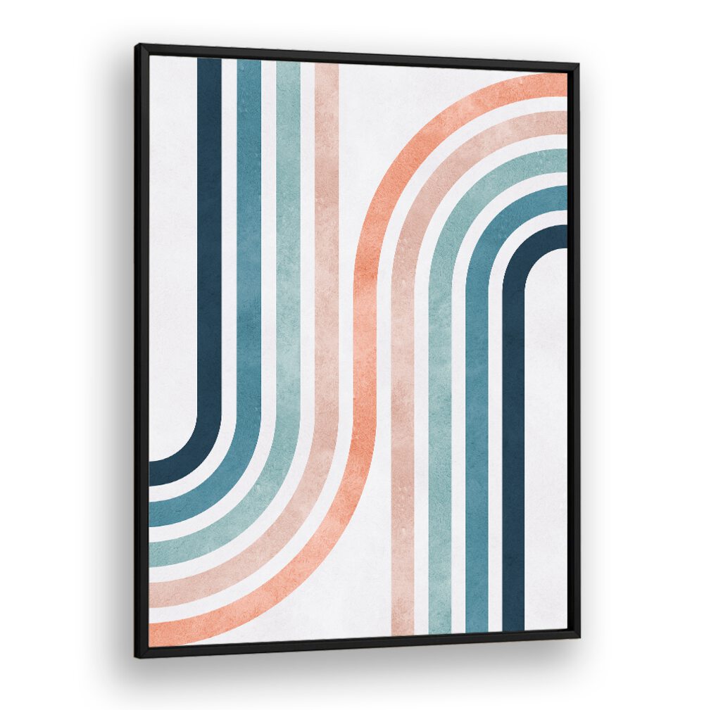 Stunning LINES AND ARCS II, GEOMETRIC ART PRINTS featuring vibrant curves and colors, perfect for modern decor.