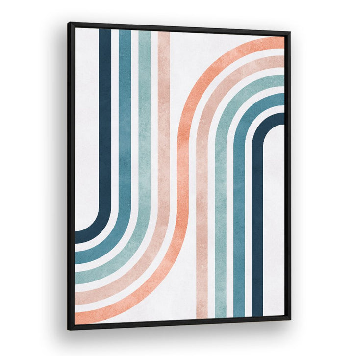 Stunning LINES AND ARCS II, GEOMETRIC ART PRINTS featuring vibrant curves and colors, perfect for modern decor.