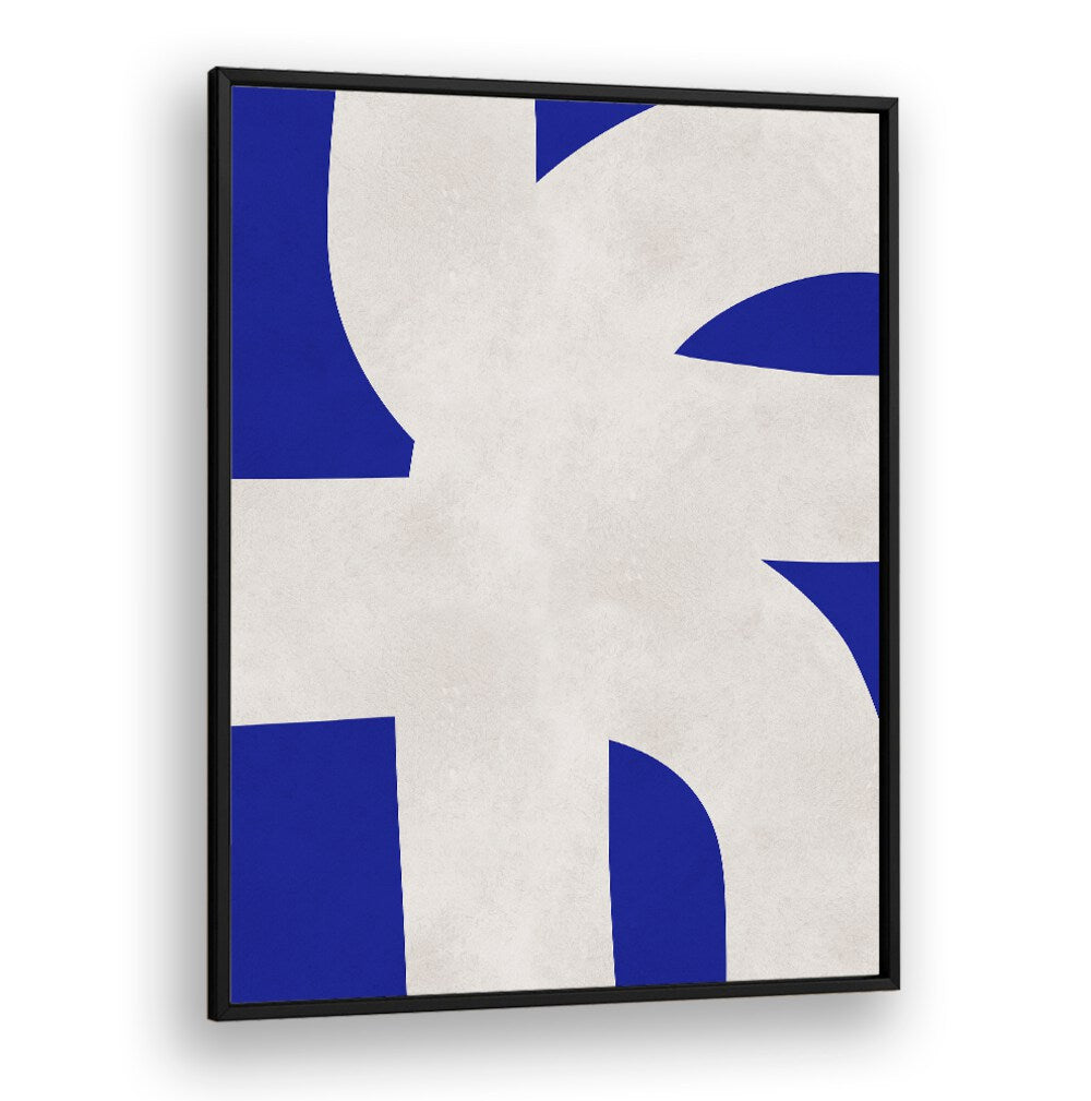 Vibrant blue and white design of UNDULATING CURVES VII, ABSTRACT PAINTINGS, perfect for stylish home decor.