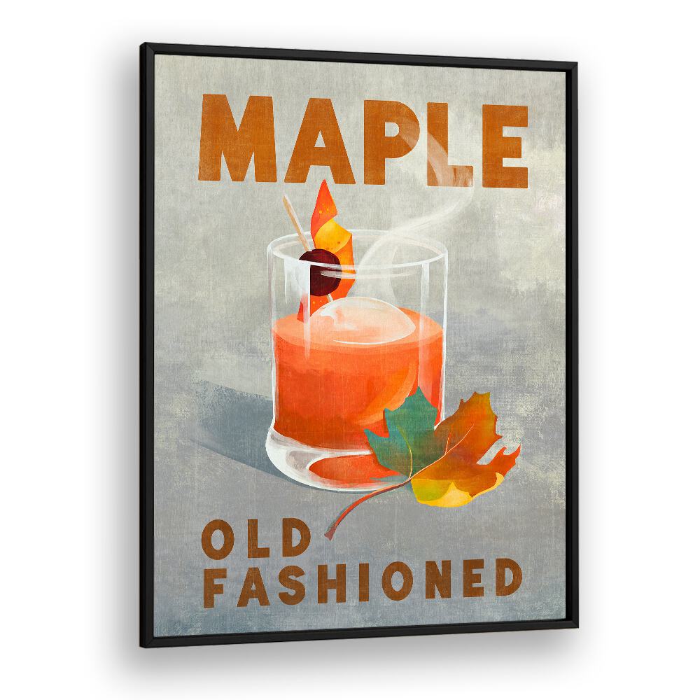 Stylish Maple Old Fashioned bar art, perfect for enhancing your cocktail space with sophistication.