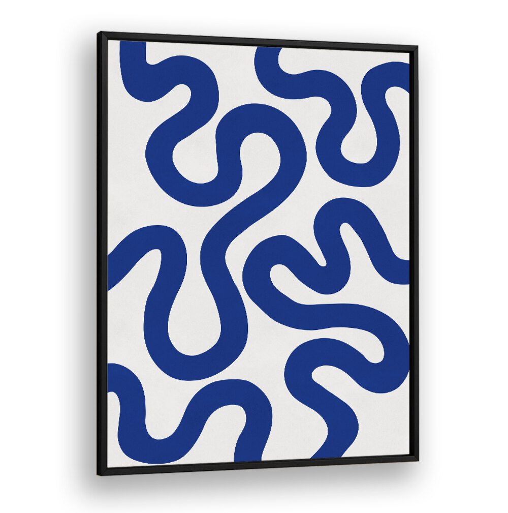 Bright blue abstract design featuring flowing lines, perfect for modern decor. Discover UNDULATING CURVES IV, ABSTRACT PAINTINGS.