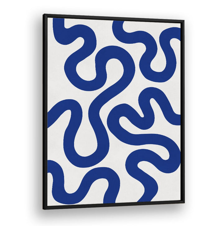 Bright blue abstract design featuring flowing lines, perfect for modern decor. Discover UNDULATING CURVES IV, ABSTRACT PAINTINGS.