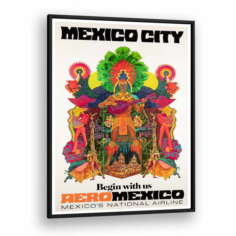 Vibrant MEXICO CITY II, VINTAGE TRAVEL POSTERS showcasing cultural richness for your home decor. Perfect nostalgia piece.