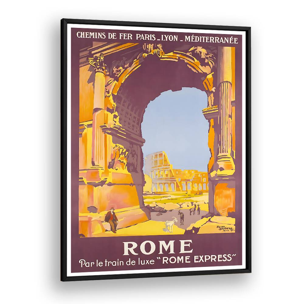 Classic ROME III Vintage Travel Posters showcasing Rome's iconic architecture, perfect for home or office decor.