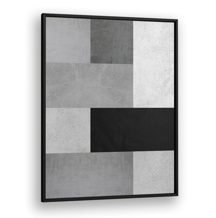 Sophisticated GRAY TEXTURES IV, GEOMETRIC ART PRINTS featuring sleek gray and black panels for modern decor.