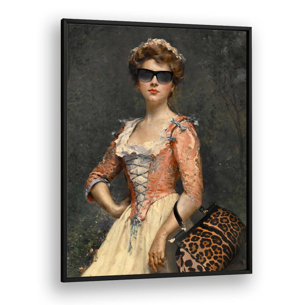 Vintage Chic Girl, Altered Art Prints showcase a stylish woman in a classic outfit, blending nostalgia and modern flair.