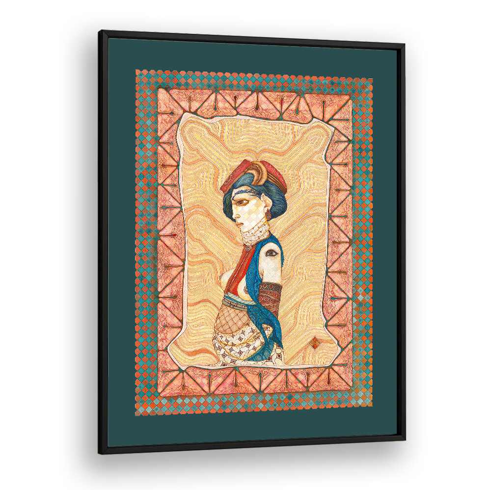 Colorful illustration of MARIA II, PORTRAITS, showcasing unique figurative art for stylish home decor.