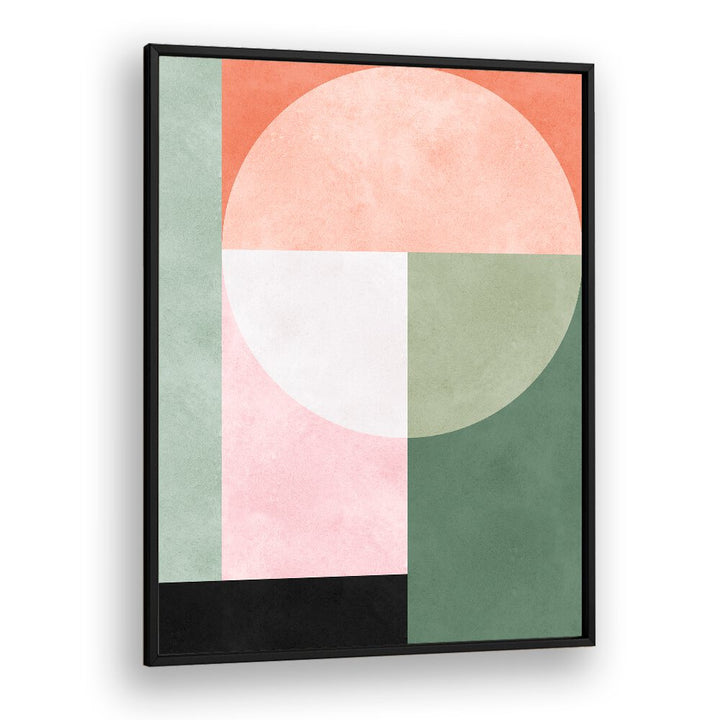 Bold geometric shapes in soft hues define GEOMETRIC HARMONY IV, a stunning addition to GEOMETRIC ART PRINTS.