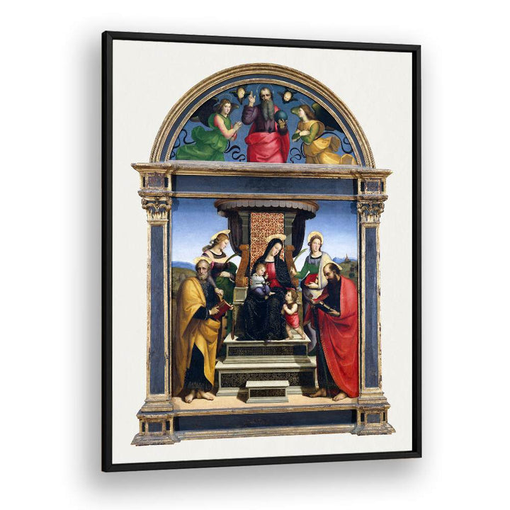 MADONNA AND CHILD ENTHRONED WITH SAINTS  , VINTAGE PAINTINGS
