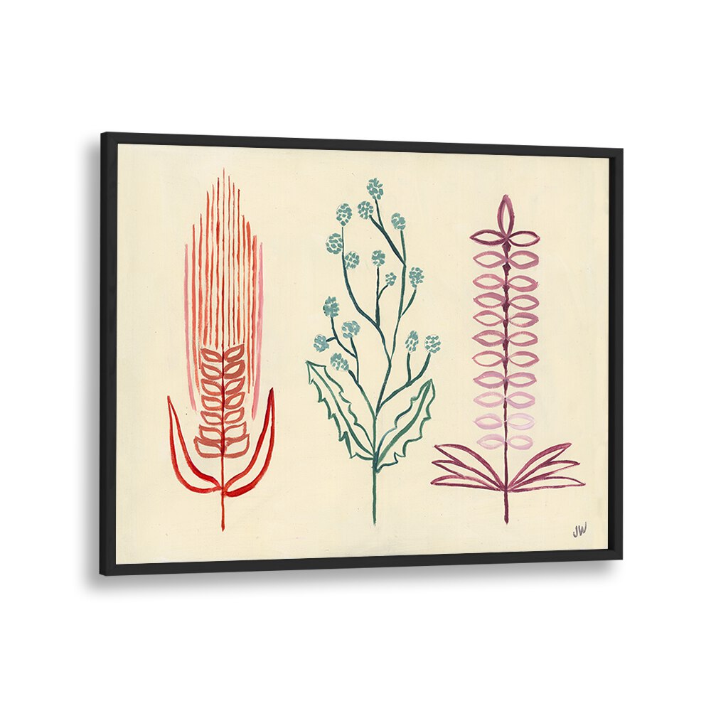 Vibrant FALL SHAPES I, FLORAL FLOWER PAINTINGS showcasing abstract floral designs, perfect for enhancing any space.