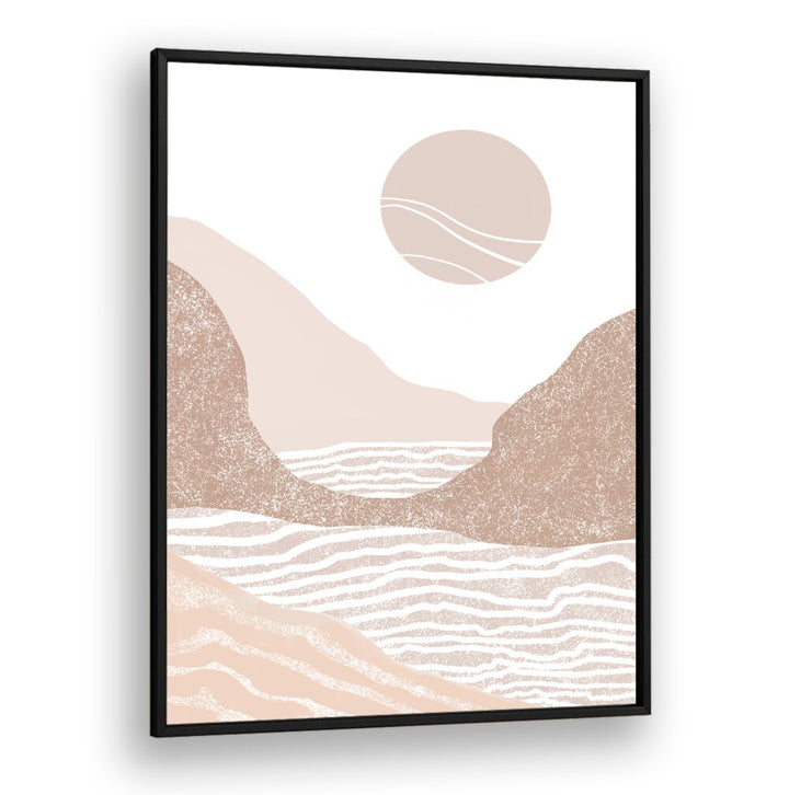 Warm-toned SUNSET SEASCAPE ART, perfect for enhancing your boho art paintings collection with beachy vibes.