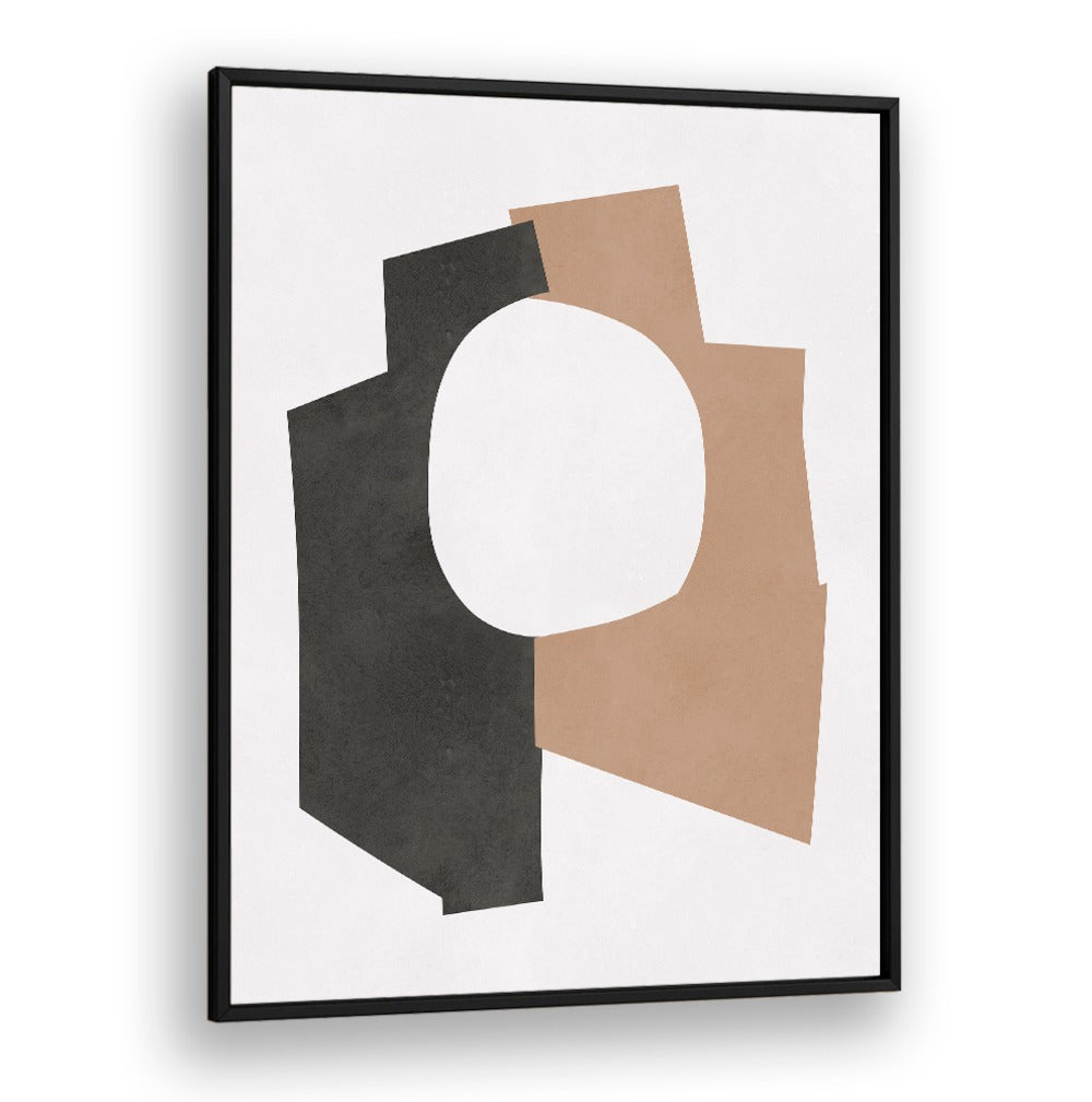 Stylish CURVED SHAPES IV, GEOMETRIC ART PRINTS featuring modern black and beige forms, perfect for elevating decor.