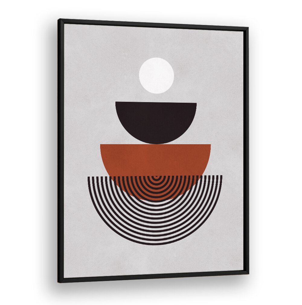 LINES AND CIRCLES XVIII, BOHO ART PAINTINGS features a geometric design with bold shapes, perfect for modern decor.