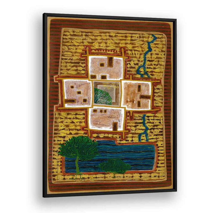 Vibrant colors depict a serene scene in "A SHADOWY CORNER, LANDSCAPE PAINTINGS," perfect for any art lover’s space.