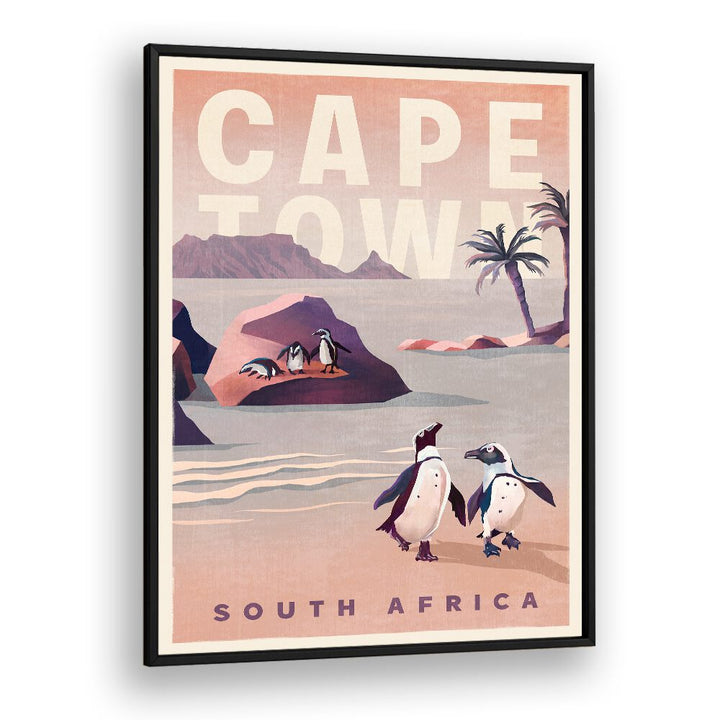 Vintage travel poster showcasing Cape Town, South Africa, perfect for art lovers and travel enthusiasts. CAPE TOWN SOUTH AFRICA, TRAVEL POSTERS.
