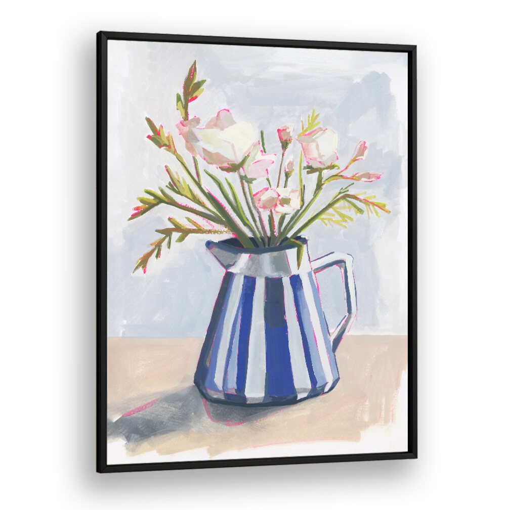Brighten your home with FRESH FLOWERS IN A STRIPED VASE I, featuring vibrant blooms in a stylish striped vase.
